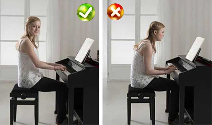 tư thế ngồi chơi piano